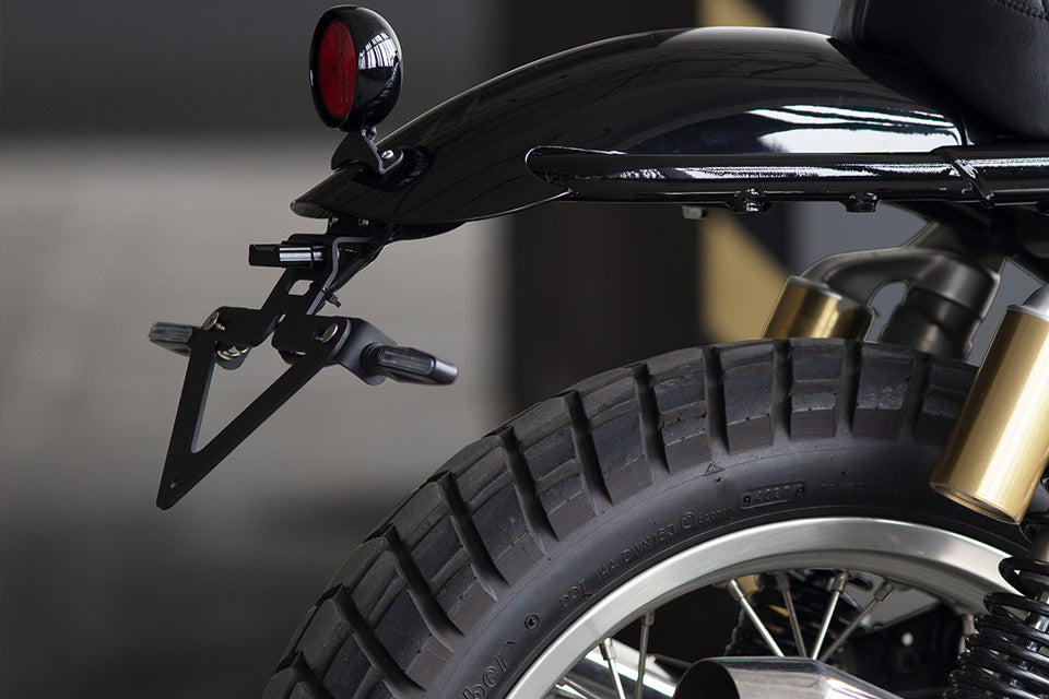 Scrambler tires on Royal Enfield Interceptor 650 custom build
