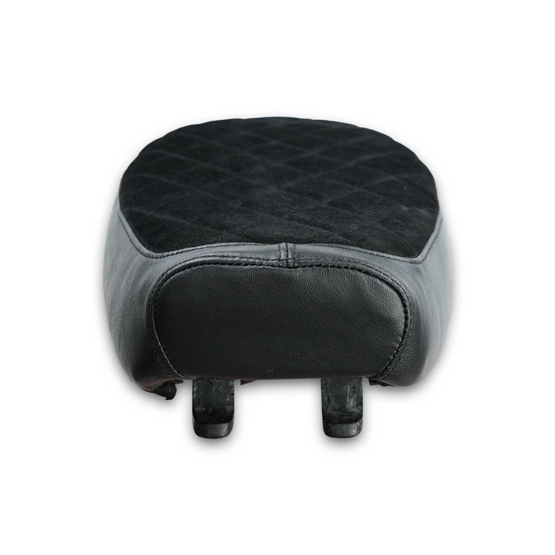 Stylish seat Flat Classic for Royal Enfield scrambler builds. Black diamonds suede design