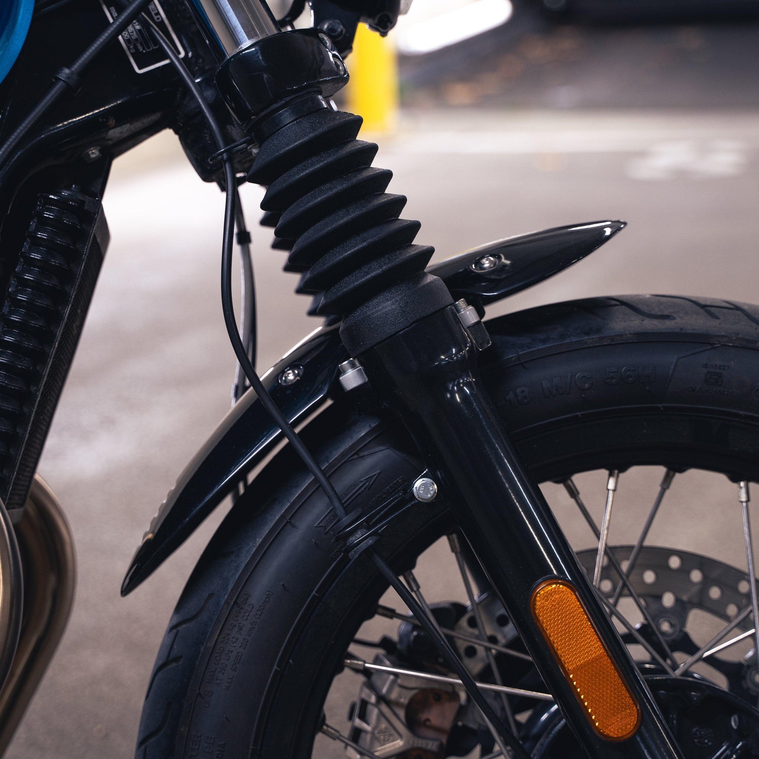 Glossy black front mudguard for Royal Enfield Interceptor 650