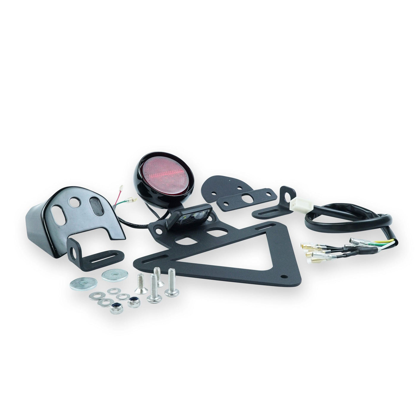 Complete rear lighting kit with mini tail light and brackets for Royal Enfield Interceptor 650 and GT 650
