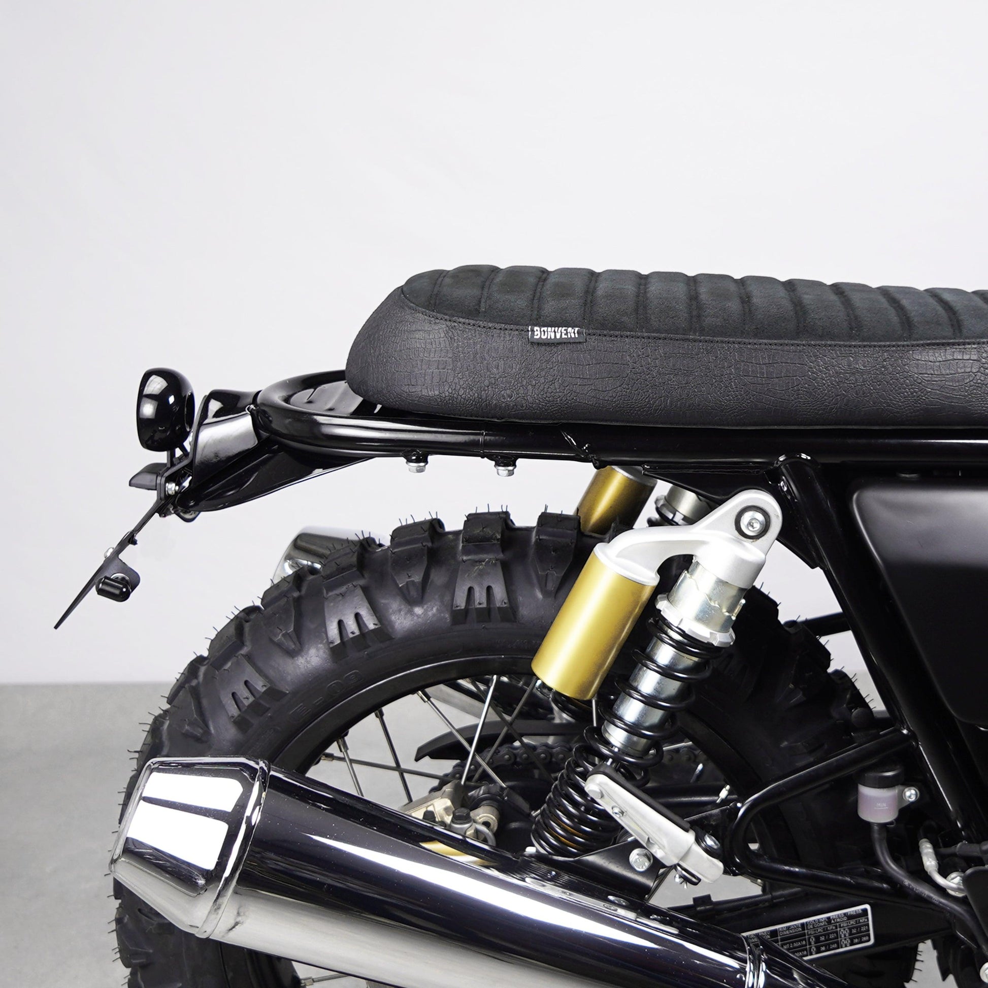 Tail light kit with license plate holder and Plug-and-Play wiring for Royal Enfield motorcycles