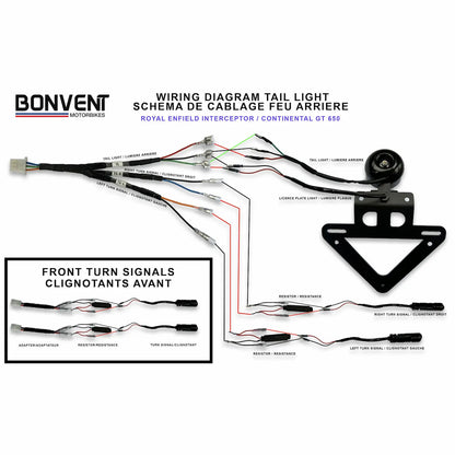 Wiring diagram for Royal Enfield tail tidy and tail light kit