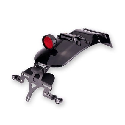 Taillight and rear mudguard assembly for Royal Enfield Hunter 350 photographed on white background from angled view