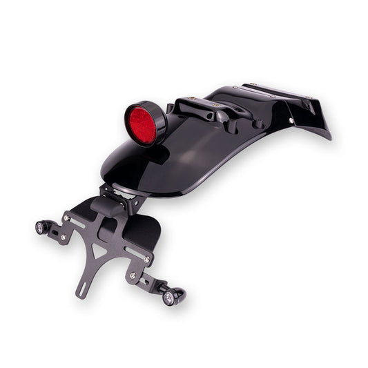 Taillight and rear mudguard assembly for Royal Enfield Hunter 350 photographed on white background from angled view