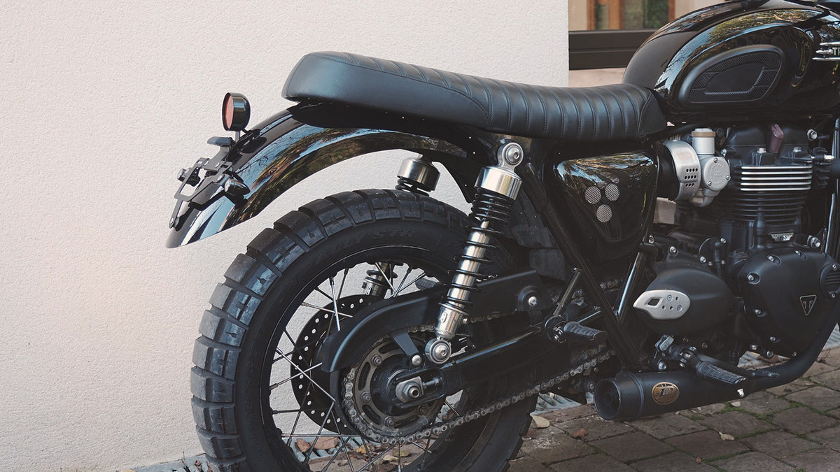Triumph Bonneville T120 with Bonvent tail tidy and LED tail light installed