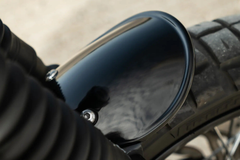 Rear detail of the Bonvent custom seat and compact bodywork on a Triumph Bonneville T120