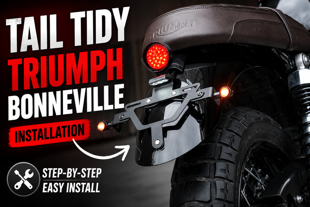 Triumph Bonneville T100 and T120 tail tidy installation video with E-mark LED rear light kit