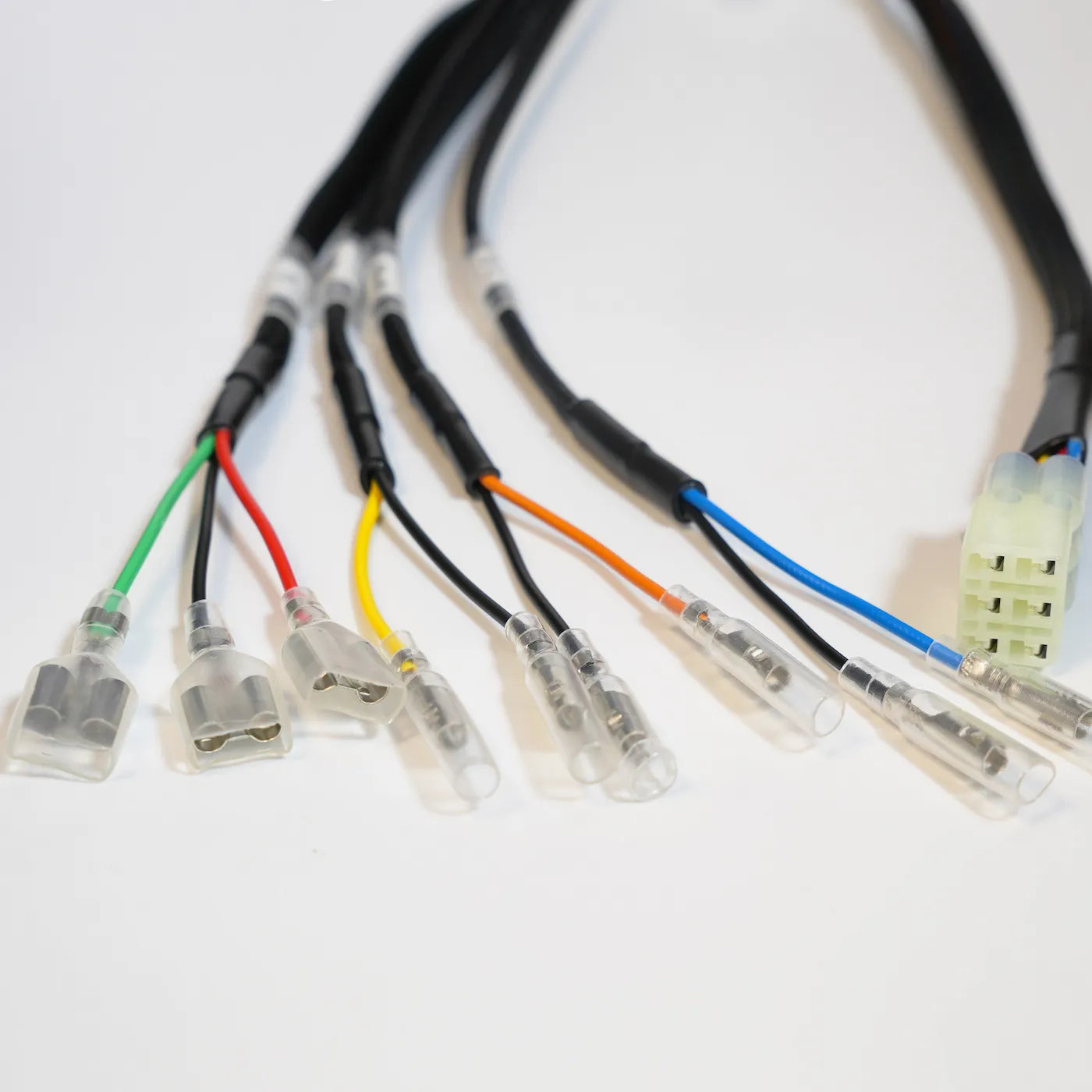 Triumph Rear Light and Indicator Wiring Adapter + AUX with color-coded 3.5 mm bullet connectors
