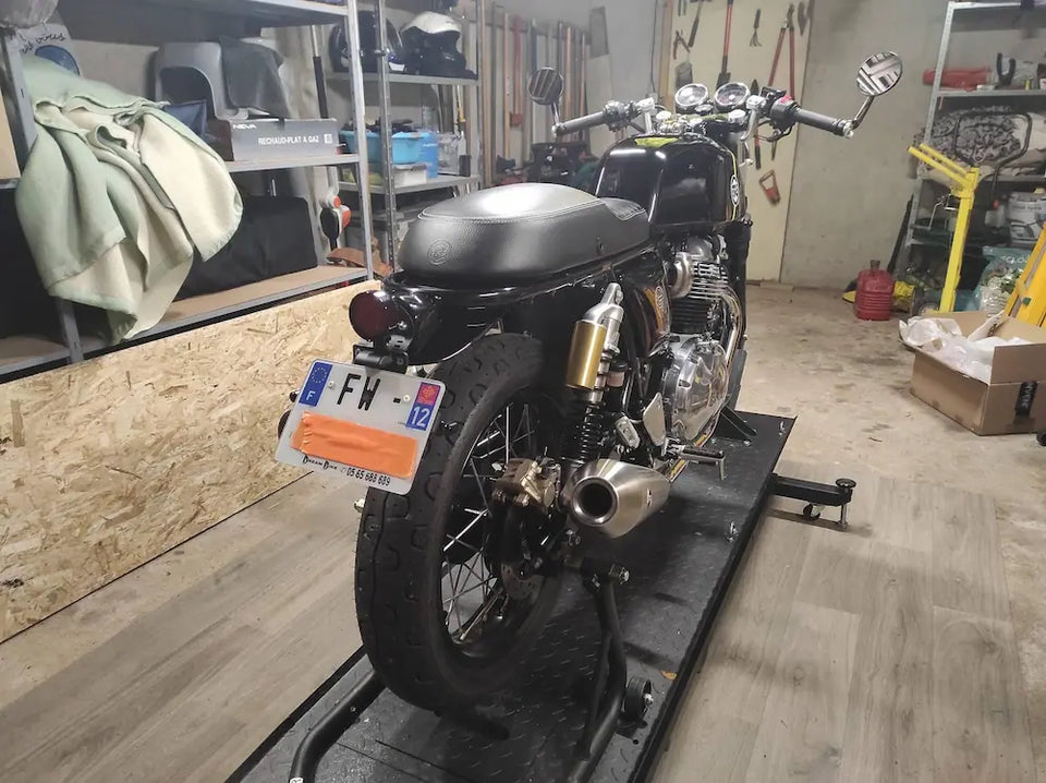 Samoht Yluom's Royal Enfield Continental GT 650 in France fitted with Interceptor 650 Tail Tidy & GT 650 Tail Light Kit – E-mark / CE