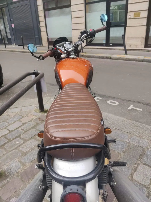 Cyriac Bouet's Royal Enfield Interceptor 650 in France fitted with Interceptor 650 Custom Seat & GT 650 Custom Seat