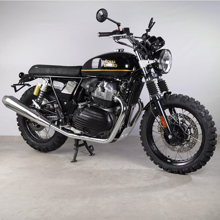 Interceptor 650 slim side covers with black mesh openings