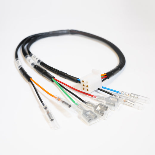 Royal Enfield rear light wiring adapter with 3.5 mm bullet connectors